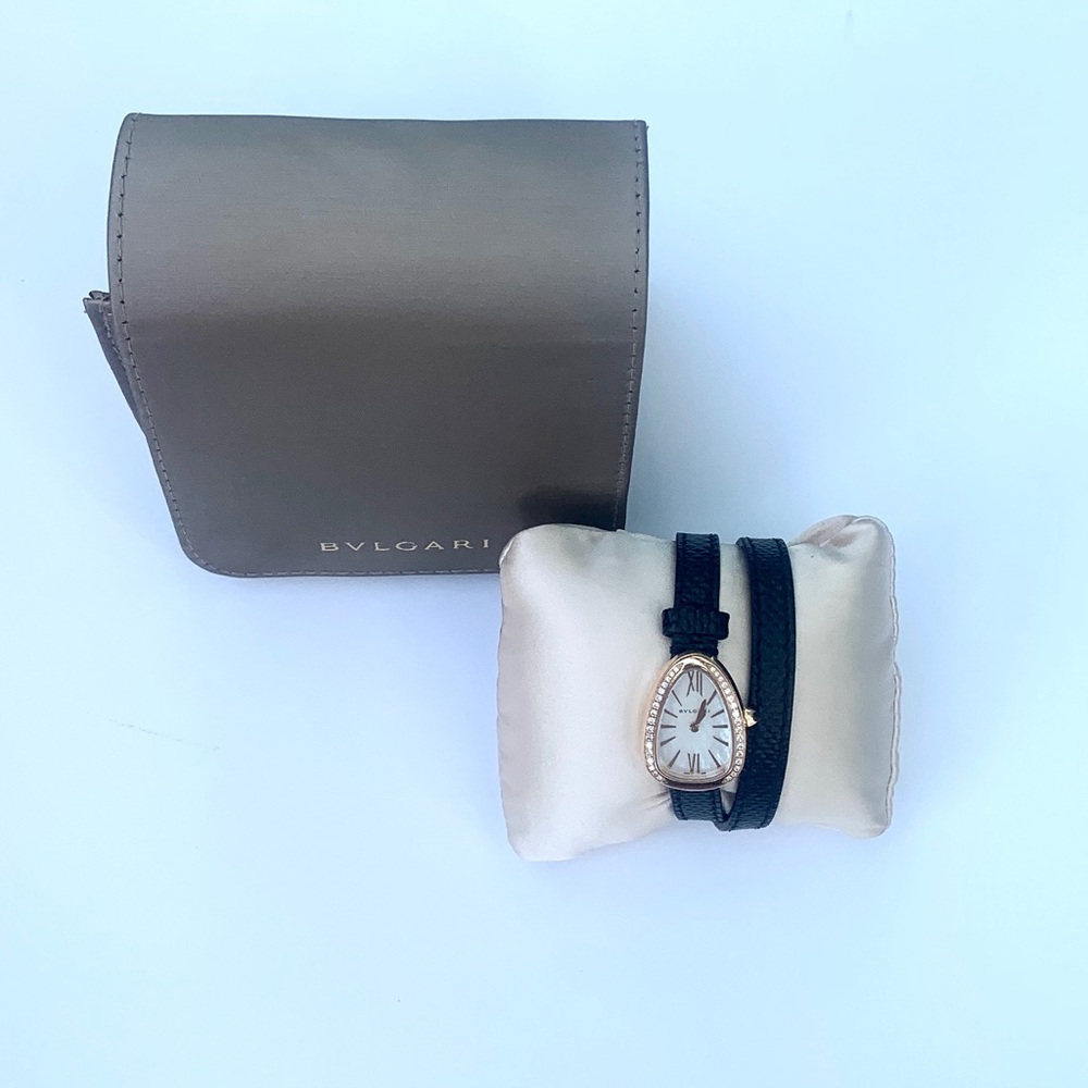 Rare Bulgari Serpenti Rose Gold and Diamond Watch